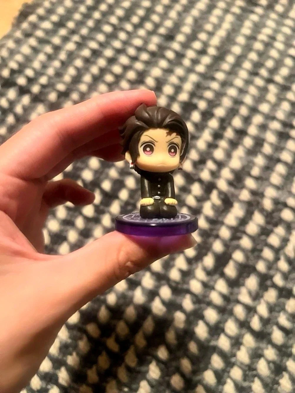 Chibi Action Figure with Purple Base Tanjiro